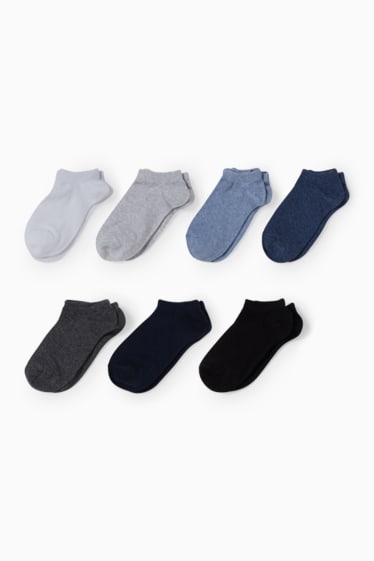 Kinderen: jongens - Set van 7 paar - sneakersokken - zwart