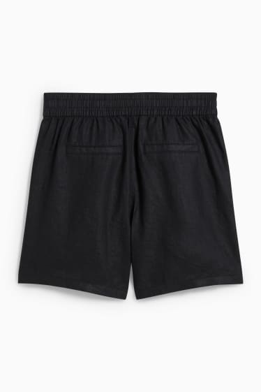 Donna - Shorts di lino - nero