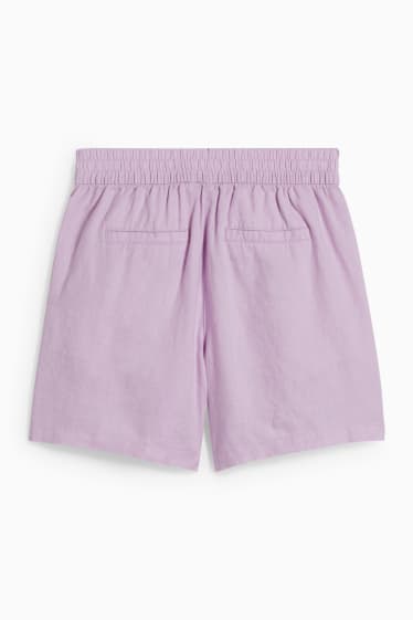 Damen - Leinenshorts - hellviolett