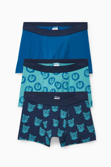 Kinderen - Set van 3 - boxershort - lichtturquoise