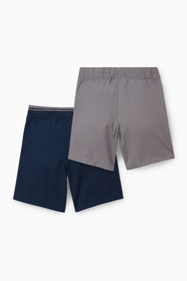 Enfants - Lot de 2 - bermudas - bleu foncé