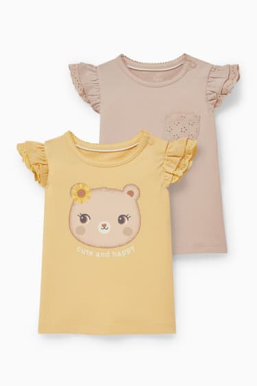 Bebés - Pack de 2 - camisetas de manga corta para bebé - amarillo