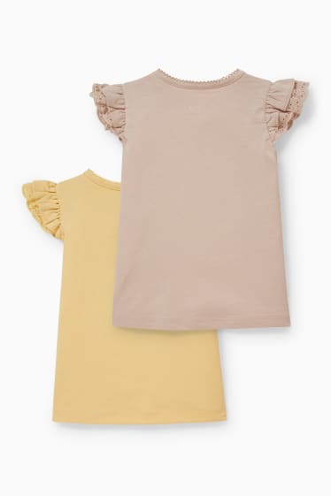 Neonati - Confezione da 2 - maglia a maniche corte per neonate - giallo