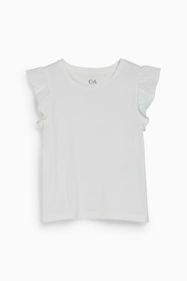 Children - Set - short sleeve T-shirt and denim pinafore dress - 2 piece - denim-light blue