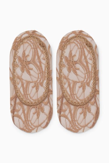 Femmes - Lot de 2 - chaussinettes - beige