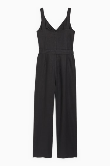 Women - Linen jumpsuit - black