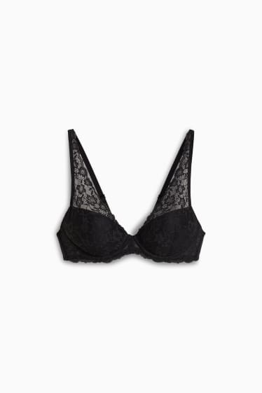 Donna - Reggiseno con ferretti - DEMI - imbottito - LYCRA® - nero