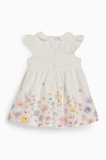 Bébés - Robe bébé - à fleurs - blanc crème