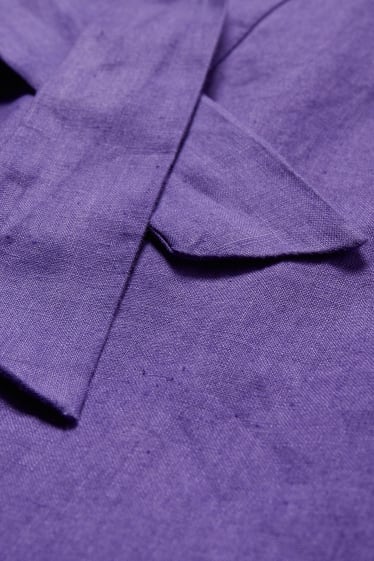 Femei - Salopetă de in - violet