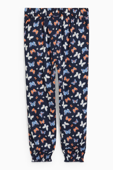 Enfants filles - Pantalon - à motif - bleu foncé