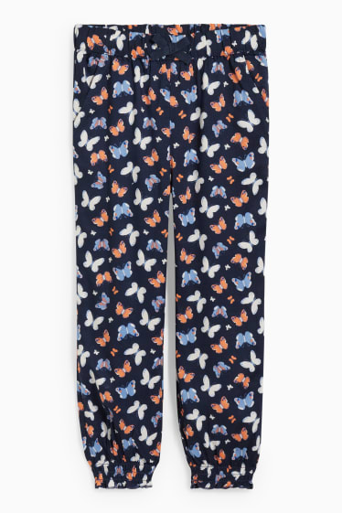 Enfants filles - Pantalon - à motif - bleu foncé