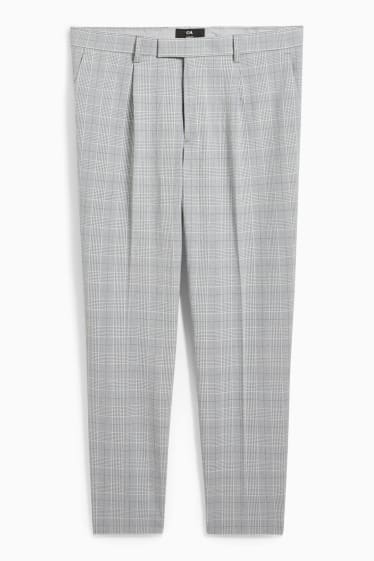 Home - Pantalons combinables - slim fit - de quadres - gris