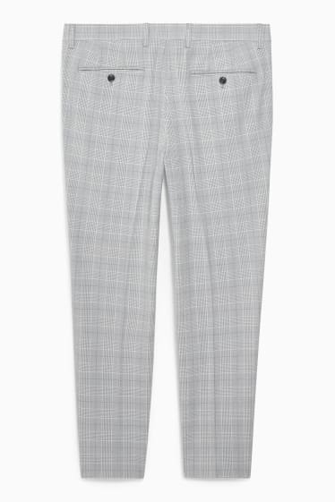 Hommes - Pantalon de costume - slim fit - à carreaux - gris