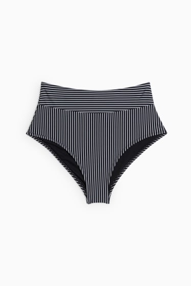 Women - Bikini bottoms - high waist - LYCRA® XTRA LIFE™ - striped - black / white