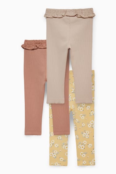 Babys - Multipack 3er - Baby-Leggings - beige