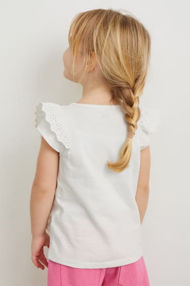 Kinder Mädchen - Kurzarmshirt - cremeweiss