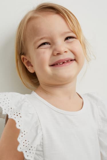 Kinder Mädchen - Kurzarmshirt - cremeweiss