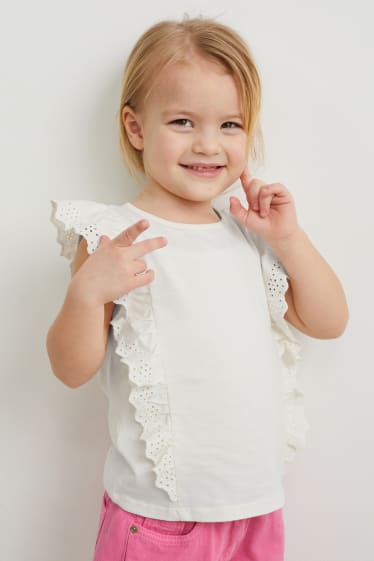 Kinder Mädchen - Kurzarmshirt - cremeweiss