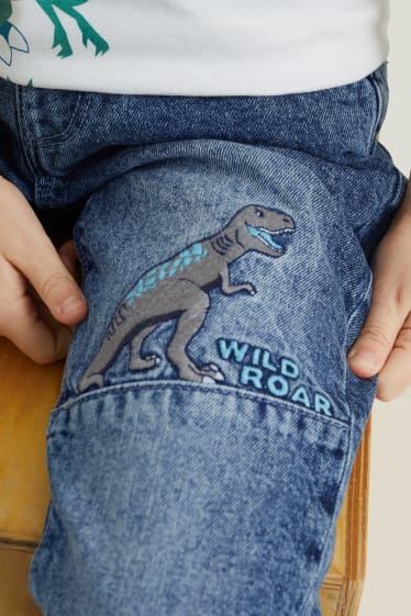 Children - Dinosaur - slim jeans - denim-light blue
