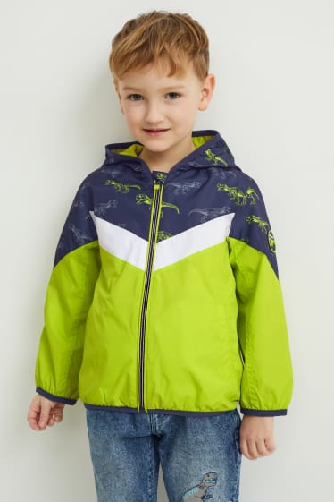 Bambini - Dinosauri - giacca con cappuccio - verde chiaro