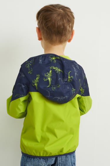 Kinder - Dino - Jacke mit Kapuze - hellgrün
