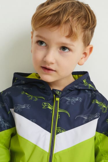 Kinder - Dino - Jacke mit Kapuze - hellgrün