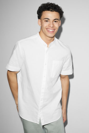 Uomo - Camicia - regular fit - collo alla coreana - bianco