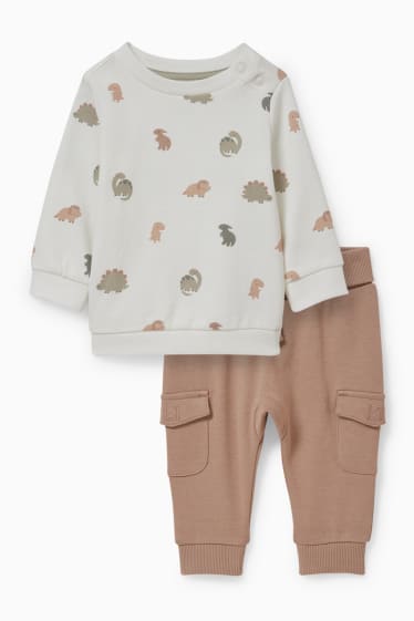 Baby Jungen - Baby-Outfit - 2 teilig - cremeweiss