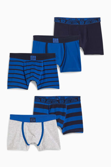 Enfants garçons - Lot de 5 - caleçons - bleu