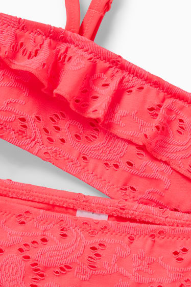 Kinder Mädchen - Bikini - LYCRA® XTRA LIFE™ - 2 teilig - neon-rot
