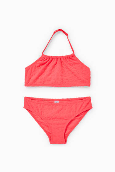 Kinder Mädchen - Bikini - LYCRA® XTRA LIFE™ - 2 teilig - neon-rot