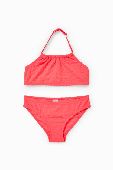 Kinder - Bikini - LYCRA® XTRA LIFE™ - 2 teilig - neon-rot