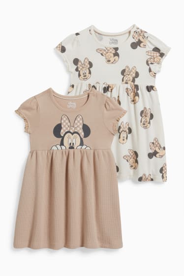 Bébés - Lot de 2 - Minnie Mouse - robes pour bébé - beige