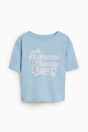 Kinder Mädchen - Kurzarmshirt - hellblau
