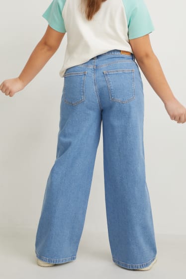 Kinder - Extended Sizes - Multipack 2er - Wide Leg Jeans - helljeansblau
