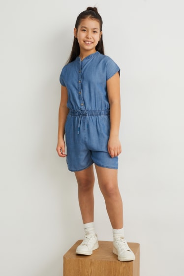 Kinderen - Jumpsuit - jeansblauw