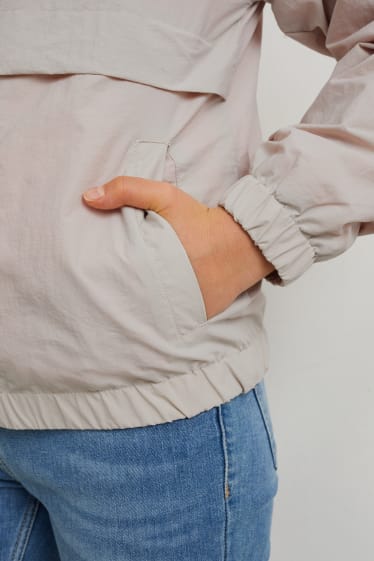 Kinder Mädchen - Jacke mit Kapuze - hellgrau