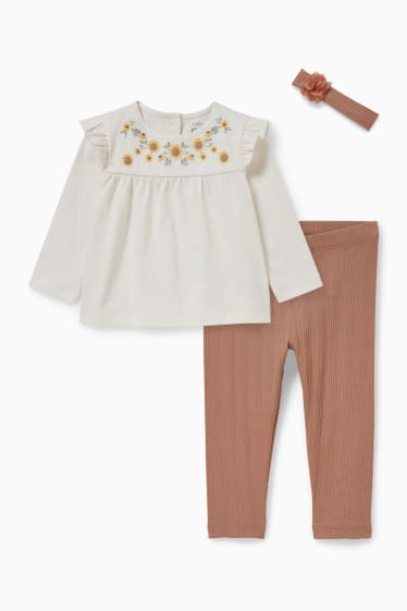 Bébés filles - Ensemble bébé - 3 pièces - blanc crème