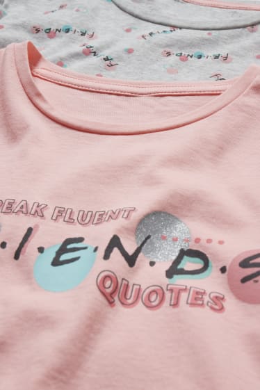 Bambini - Confezione da 2 - Friends - pigiama con pantaloni corti - 4 pezzi - rosa