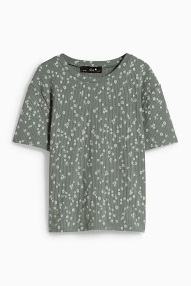 Bambini - T-shirt - a fiori - verde