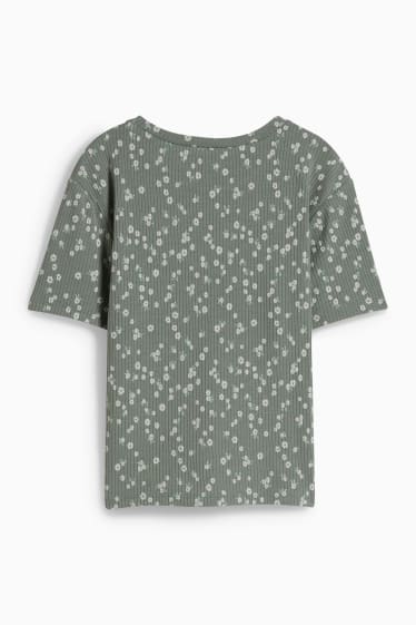 Enfants filles - T-shirt - à fleurs - vert