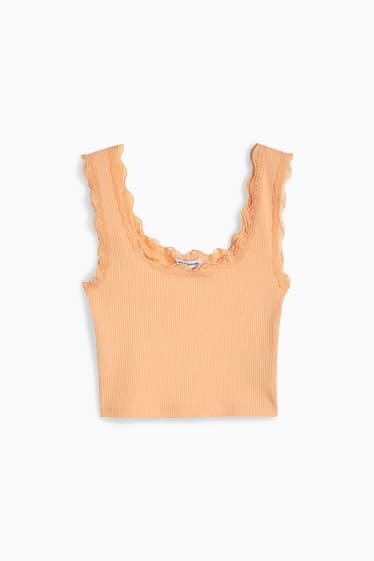 Teens & Twens - CLOCKHOUSE - Crop Top - hellorange