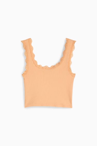 Teens & Twens - CLOCKHOUSE - Crop Top - hellorange