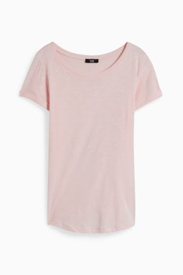 Damen - Basic-T-Shirt - rosa