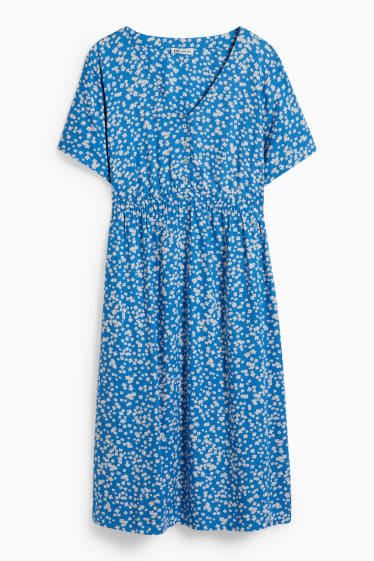 Dames - Voedingsjurk - gebloemd - blauw
