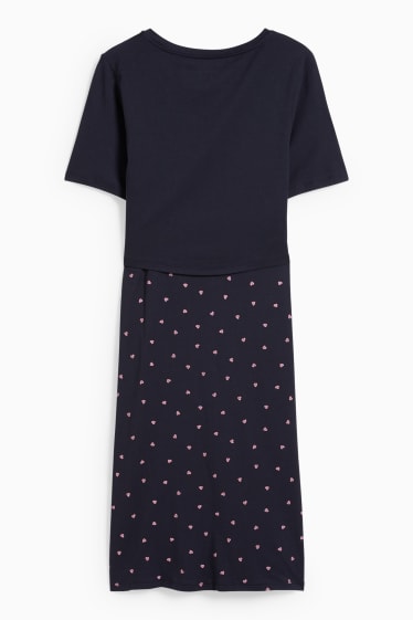 Donna - Camicia da notte per allattamento - blu scuro