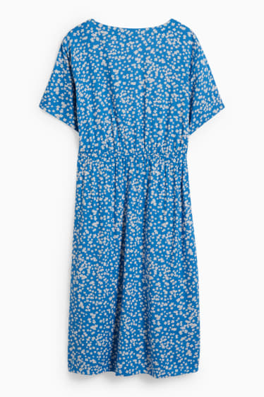 Dámské - Kojící šaty - s květinovým vzorem - modrá