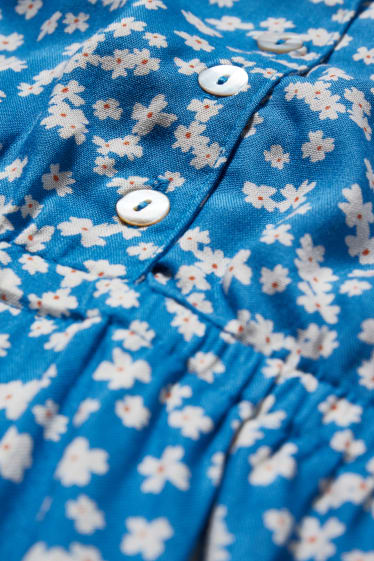 Dames - Voedingsjurk - gebloemd - blauw