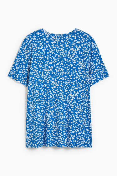 Femmes - T-Shirt - LYCRA® - à fleurs - bleu