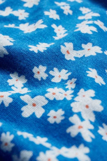 Femmes - T-Shirt - LYCRA® - à fleurs - bleu